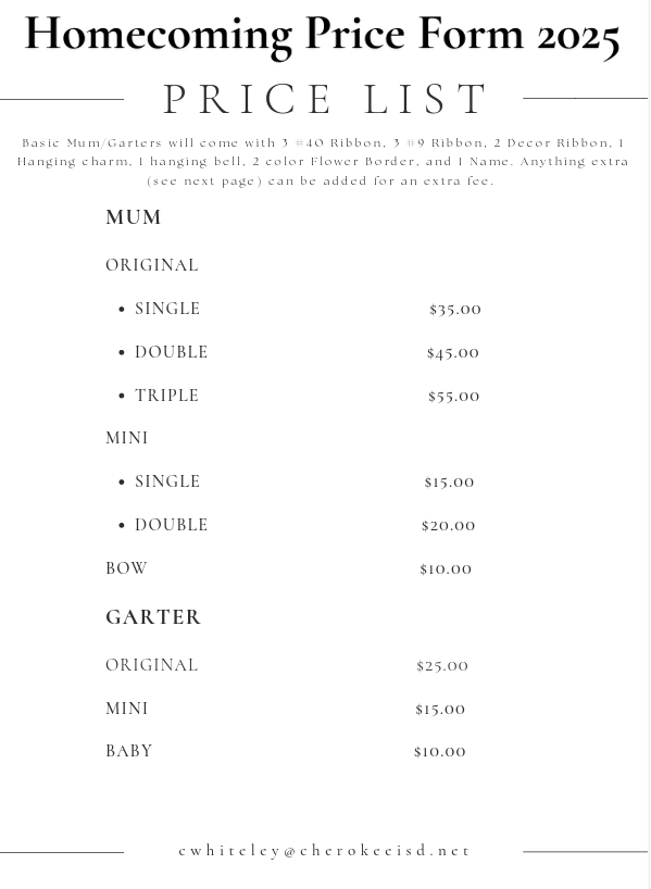 Price List