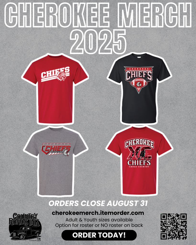 Flyer for merchandise that is available for purchase.