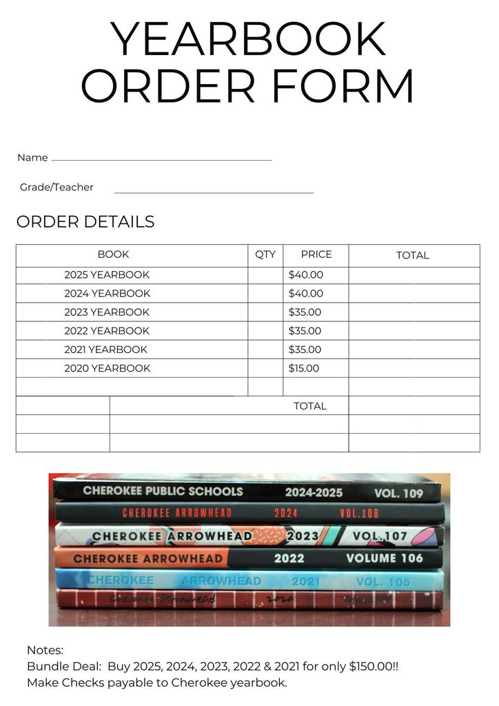Yearbook order form