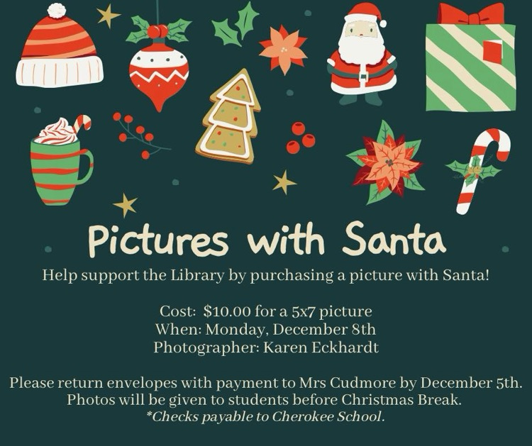 pictures with Santa on Dec 8 flyer. cost is $10