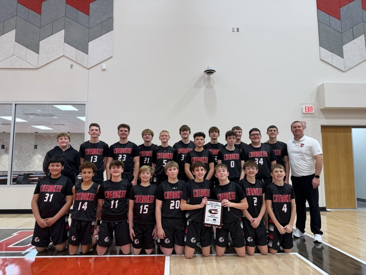 Photo of the boys junior high basketball team at the Medford tournament in 2026