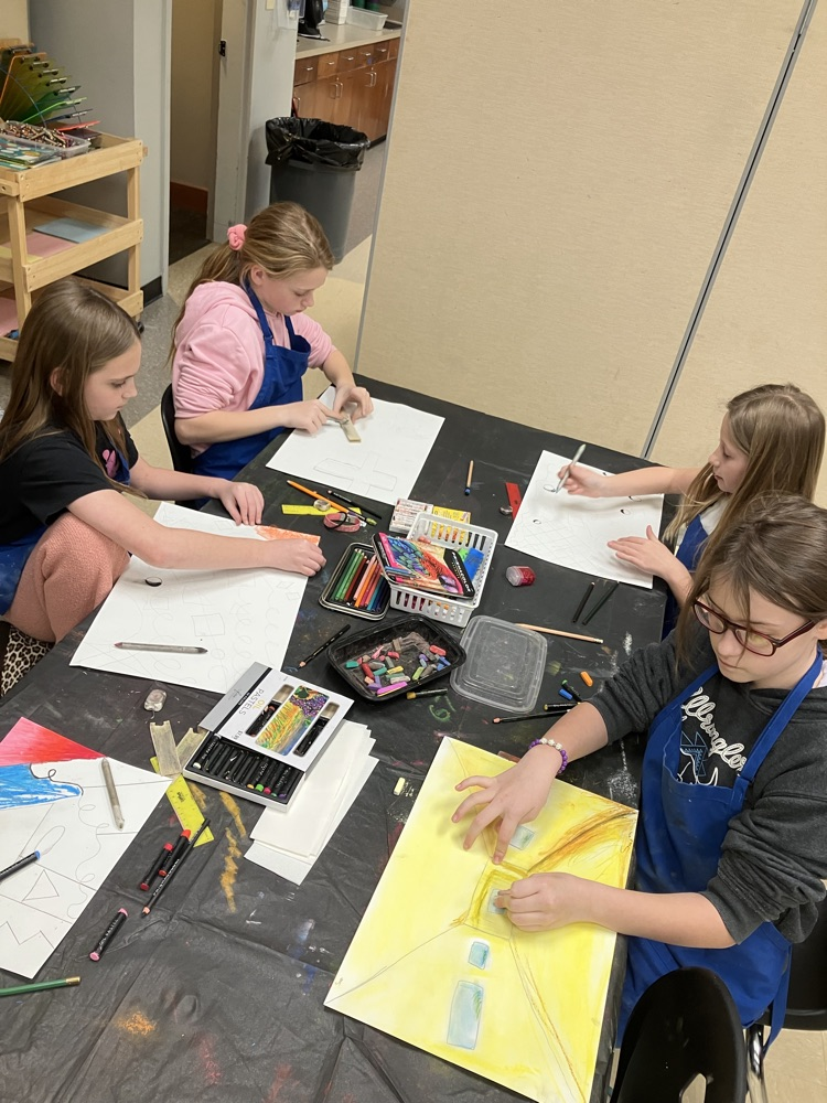 photo of students making art