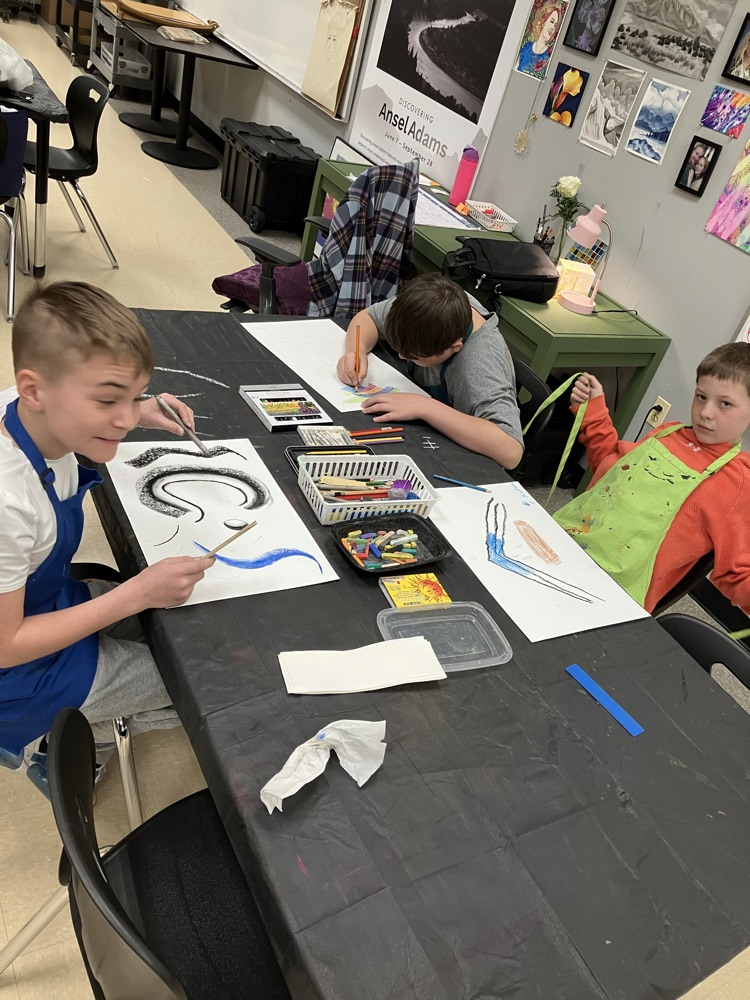 photo of students making art