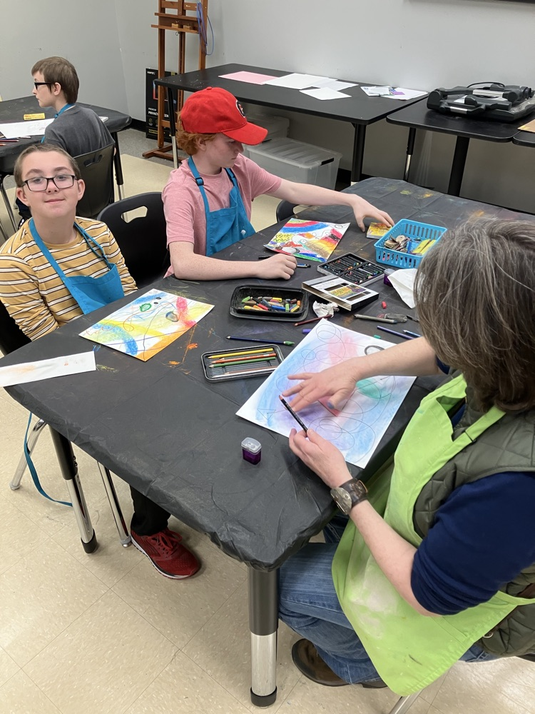 photo of students making art