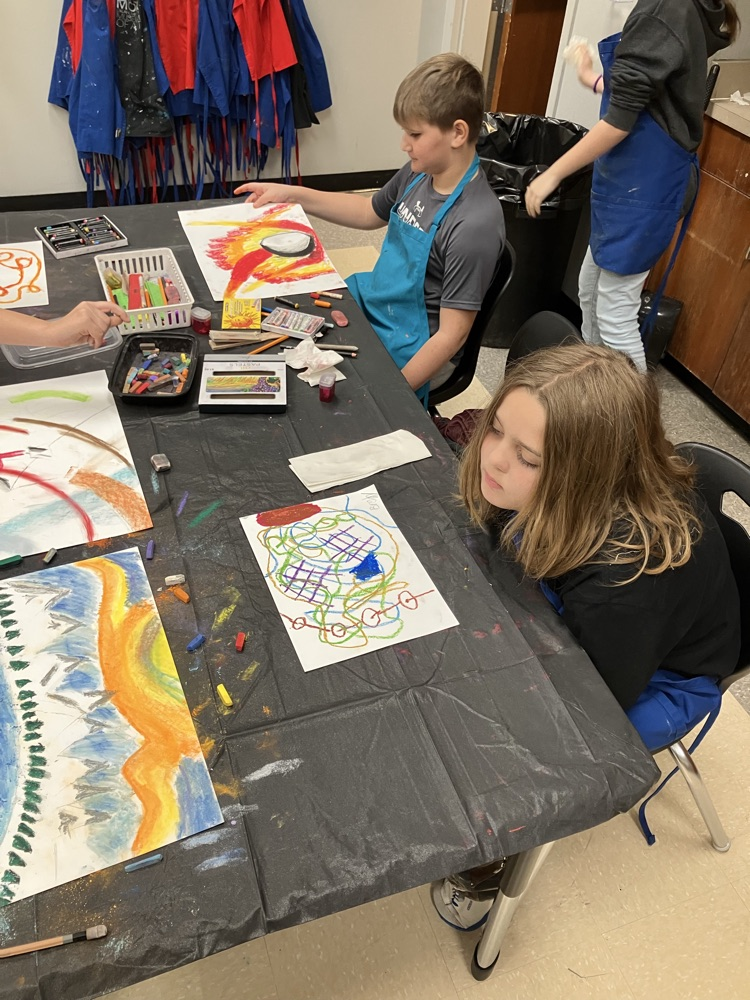 photo of students making art
