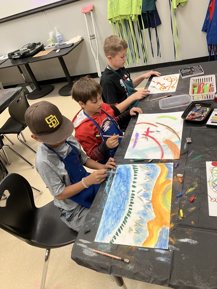 photo of students making art