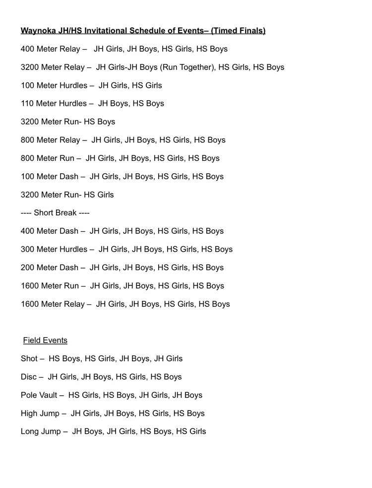 schedule of events for the Waynoka attack Meet on April 17, 2026 visit http://www.ohstrack.com/trackinfo2026/waynokainfo41726.pdf