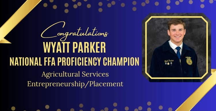 photo of Wyatt Parker. FFA National Proficiency Champion 2026