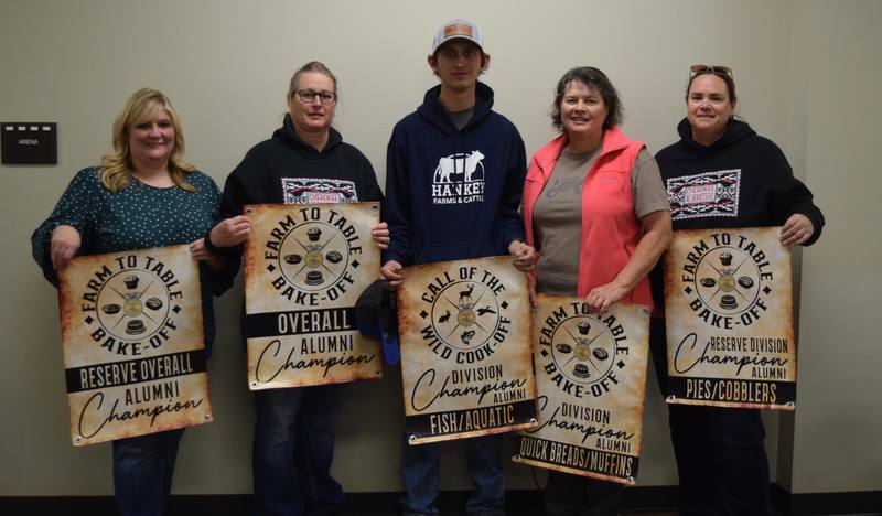 Cherokee FFA Alumni winners of the day L to R: Gayla Failes, Chris Parker, Waylon Utterback, Angie Buck and Jamie Beisel 
