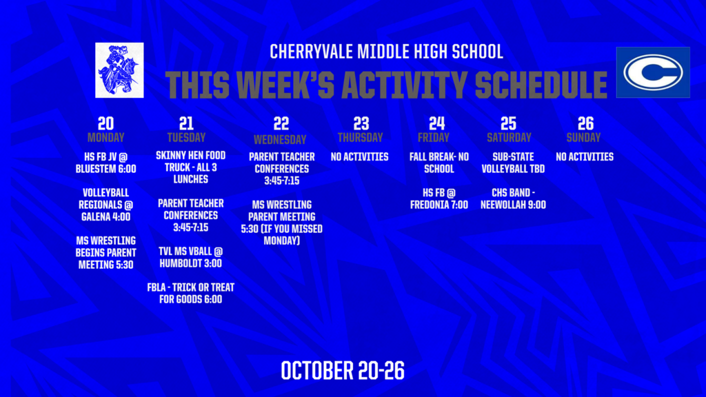 CMHS ANNOUNCEMENTS