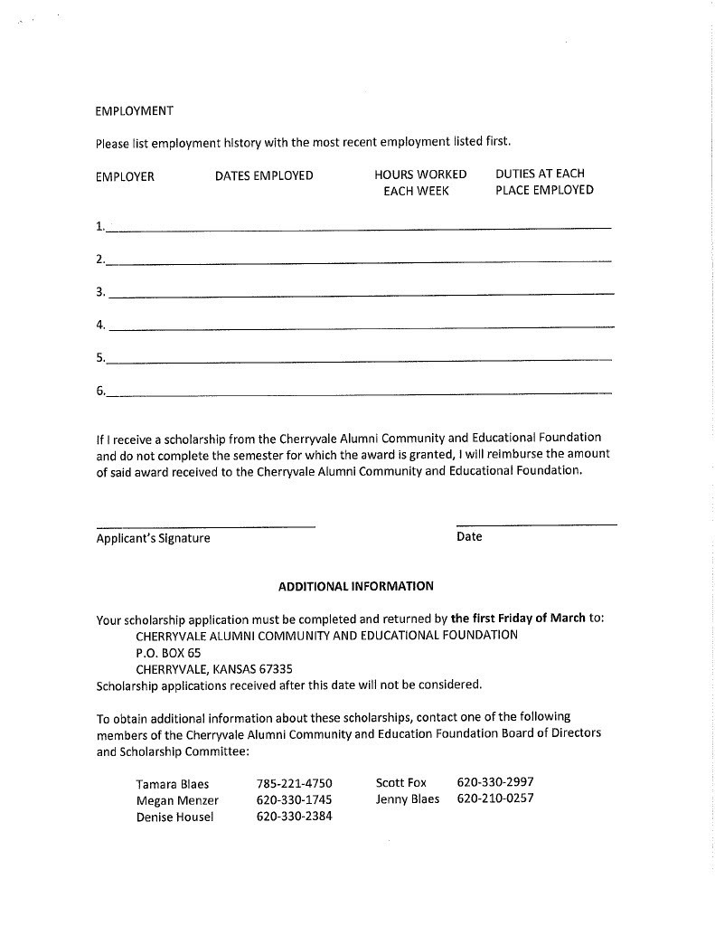 Alumni Scholarship Application