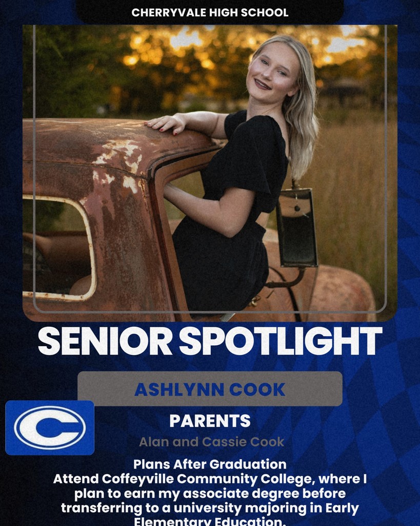 2026 Cherryvale High School Senior Spotlight. Go Chargers