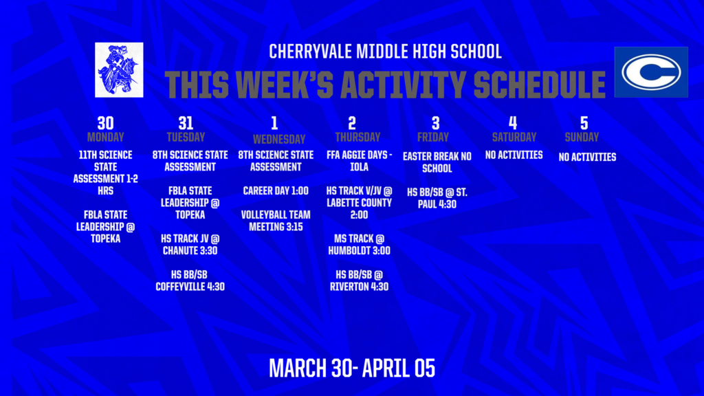 3-30 Announcements CMHS