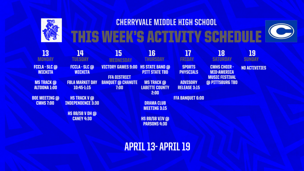 4-13-2026 CMHS Announcements