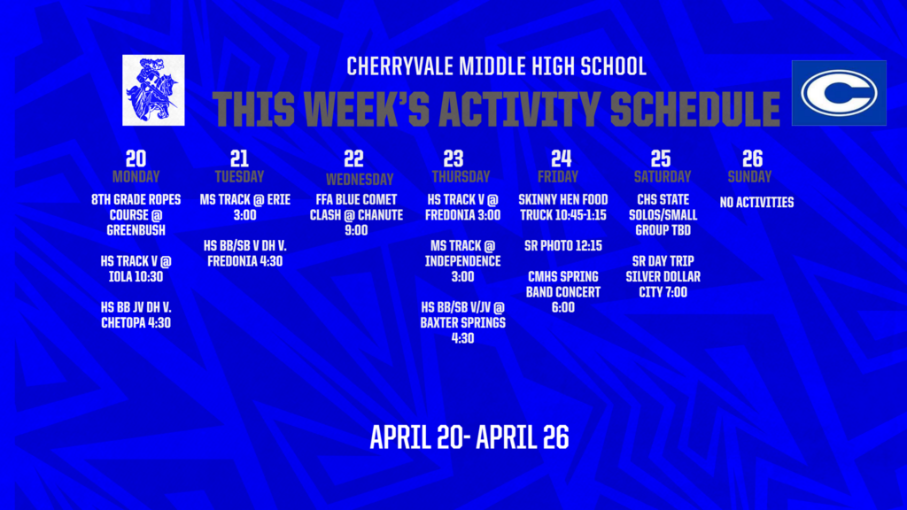 4-20 CMHS Announcements