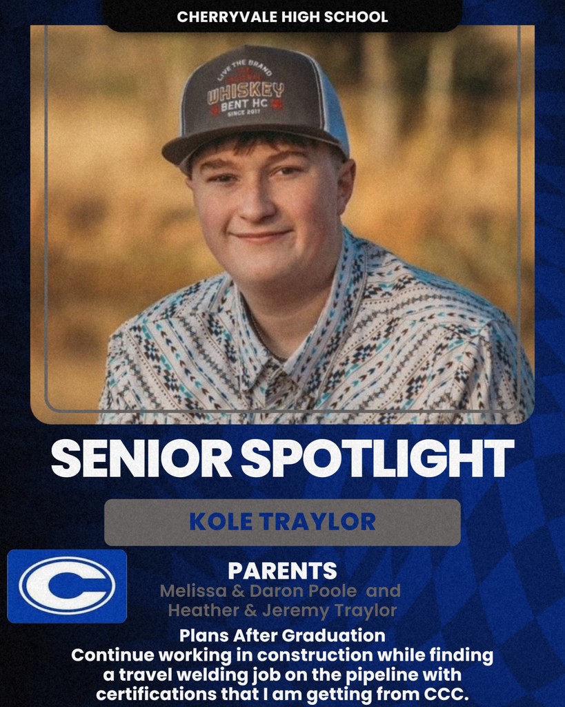 2026 Cherryvale High School Senior Spotlight. Go Chargers
