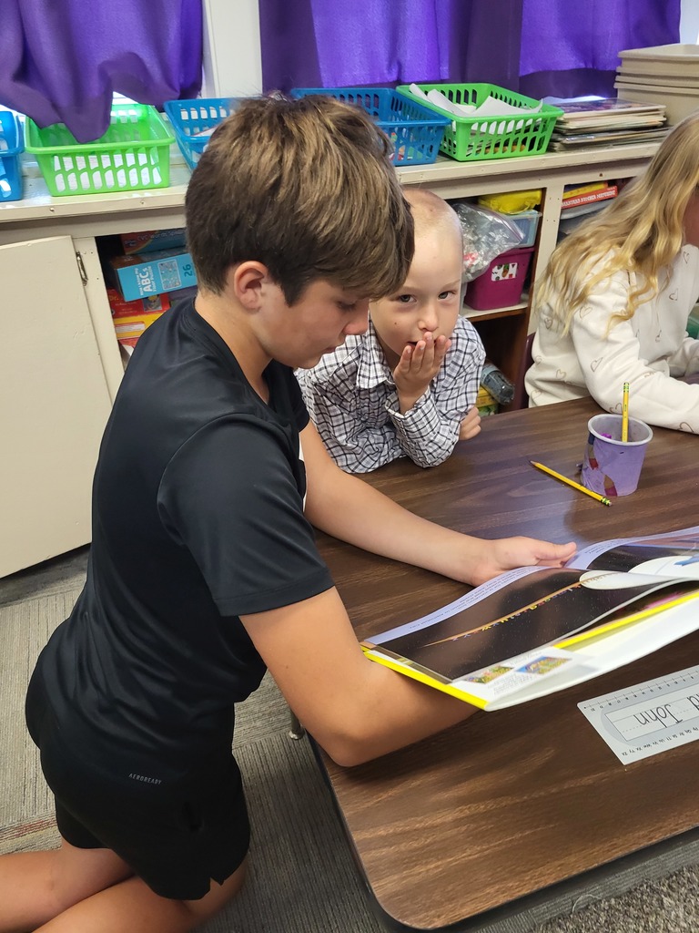 students reading together
