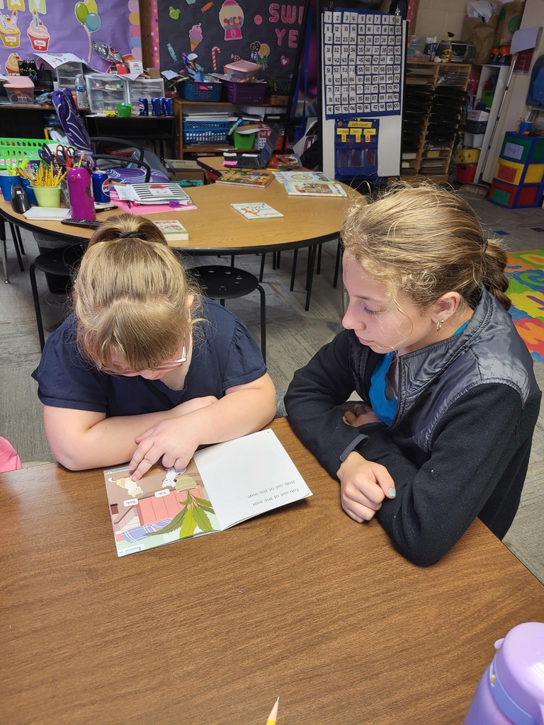 Students reading together