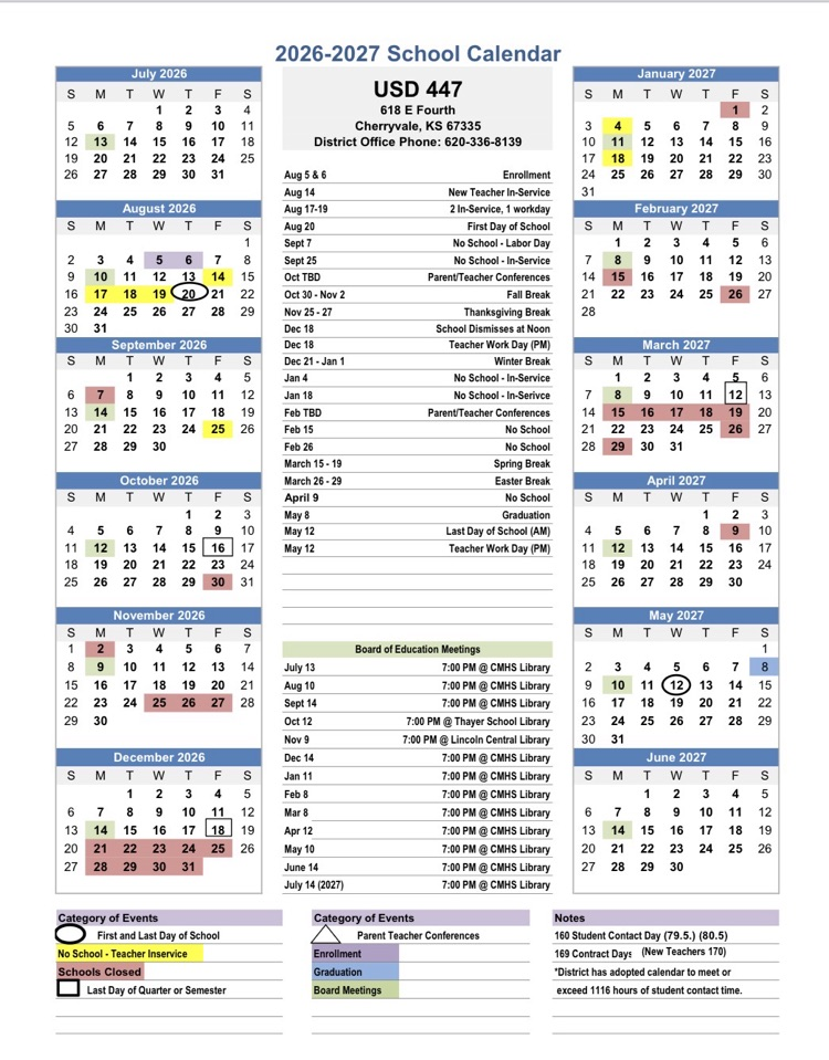 26-27 calendar