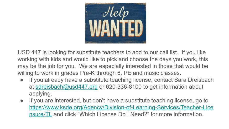 Substitute Teacher Flyer