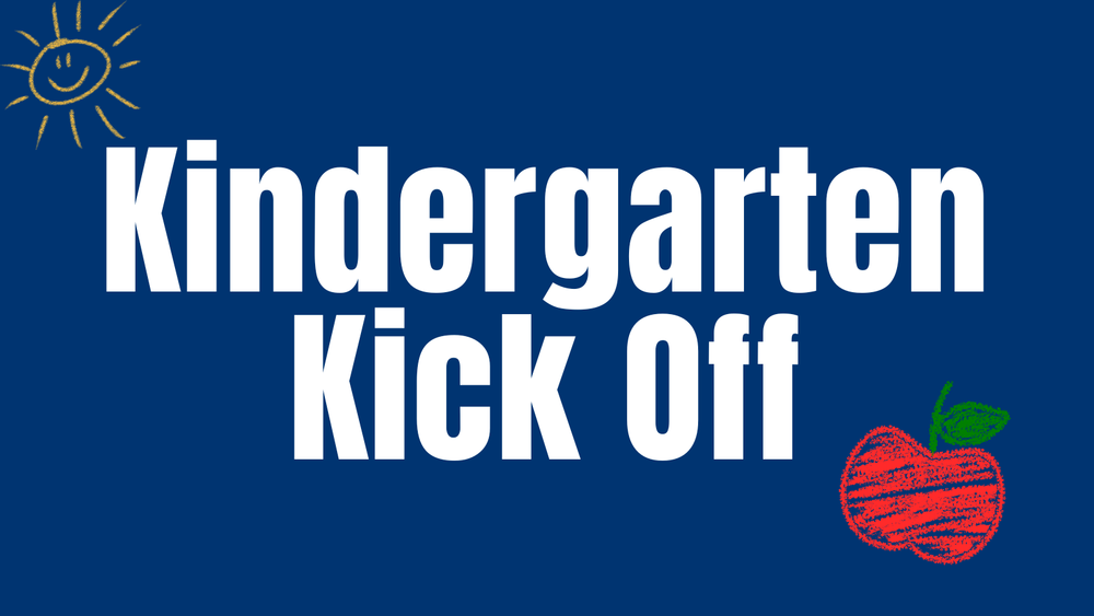 kindergarten Kick Off with an image of an apple and a sun