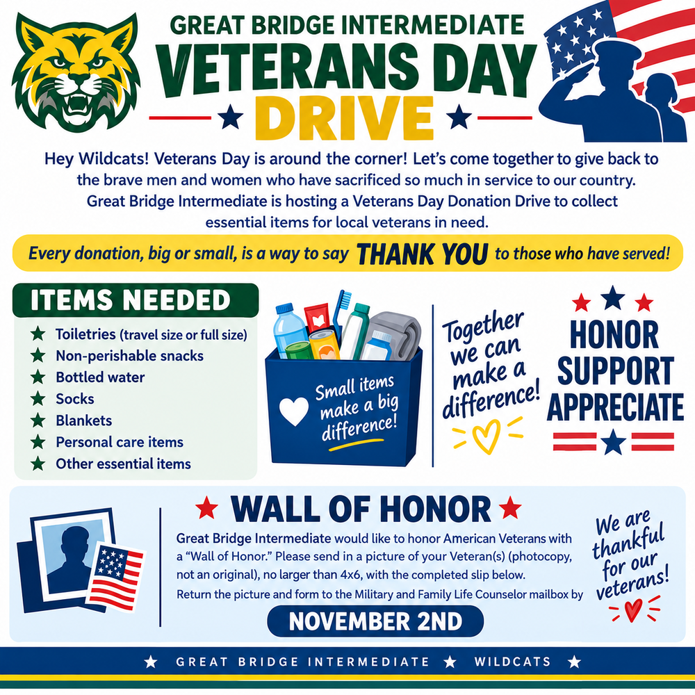 Veterans Day Drive and Wall of honor