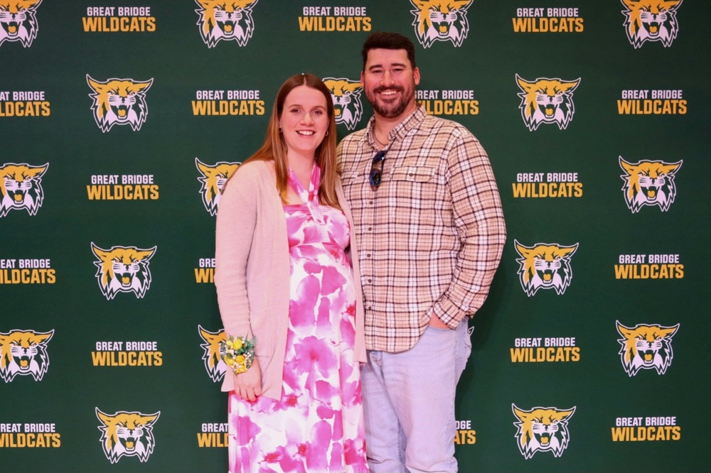 Teacher of the year Sarah Evans and her husband