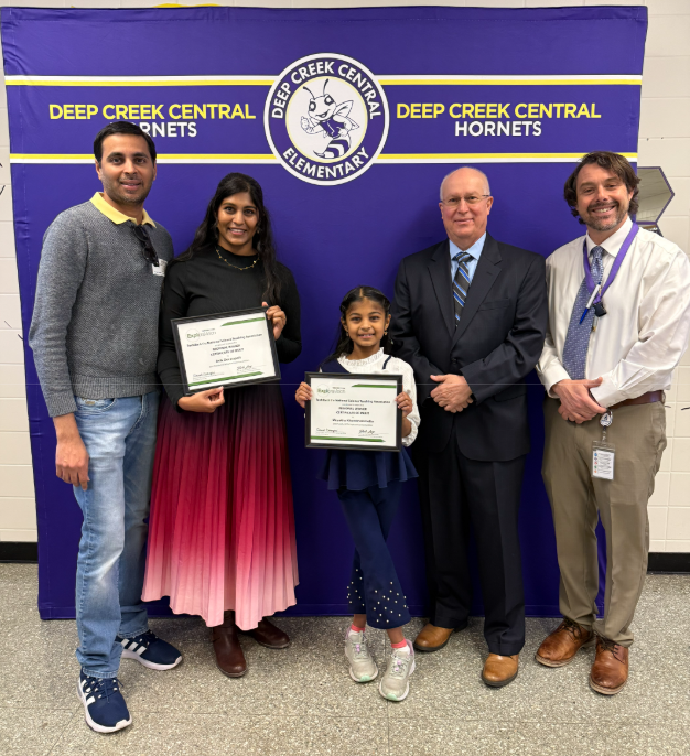 Student receiving a STEM award