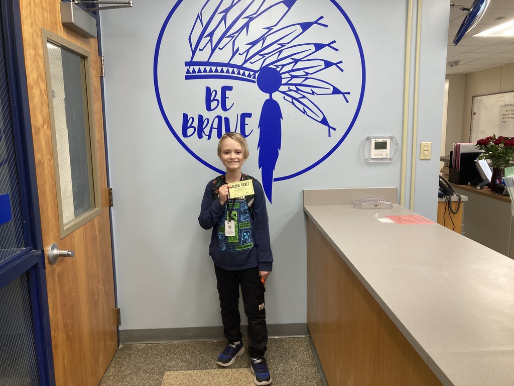 Jr. Feather of Honor student with golden ticket