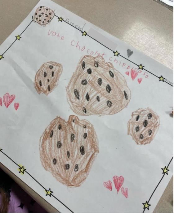 drawing of chocolate chip cookies