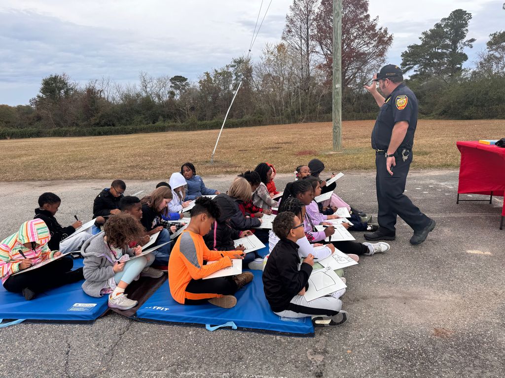 students learning about fire safety