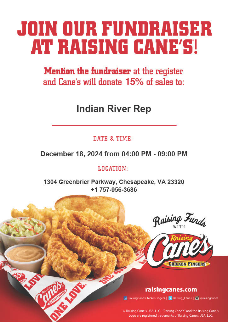 Indian River Rep-Theater Fundraiser Raising Cane's