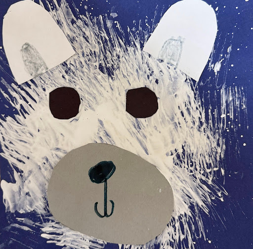 polar bear scribble drawing