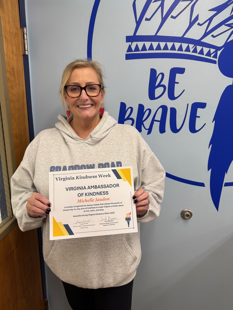 Virginia Kindness Week-Mrs. Jaudon  Holding certificate