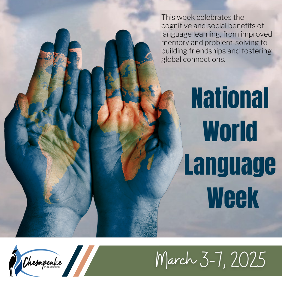 hands with world painted on them for National world language week