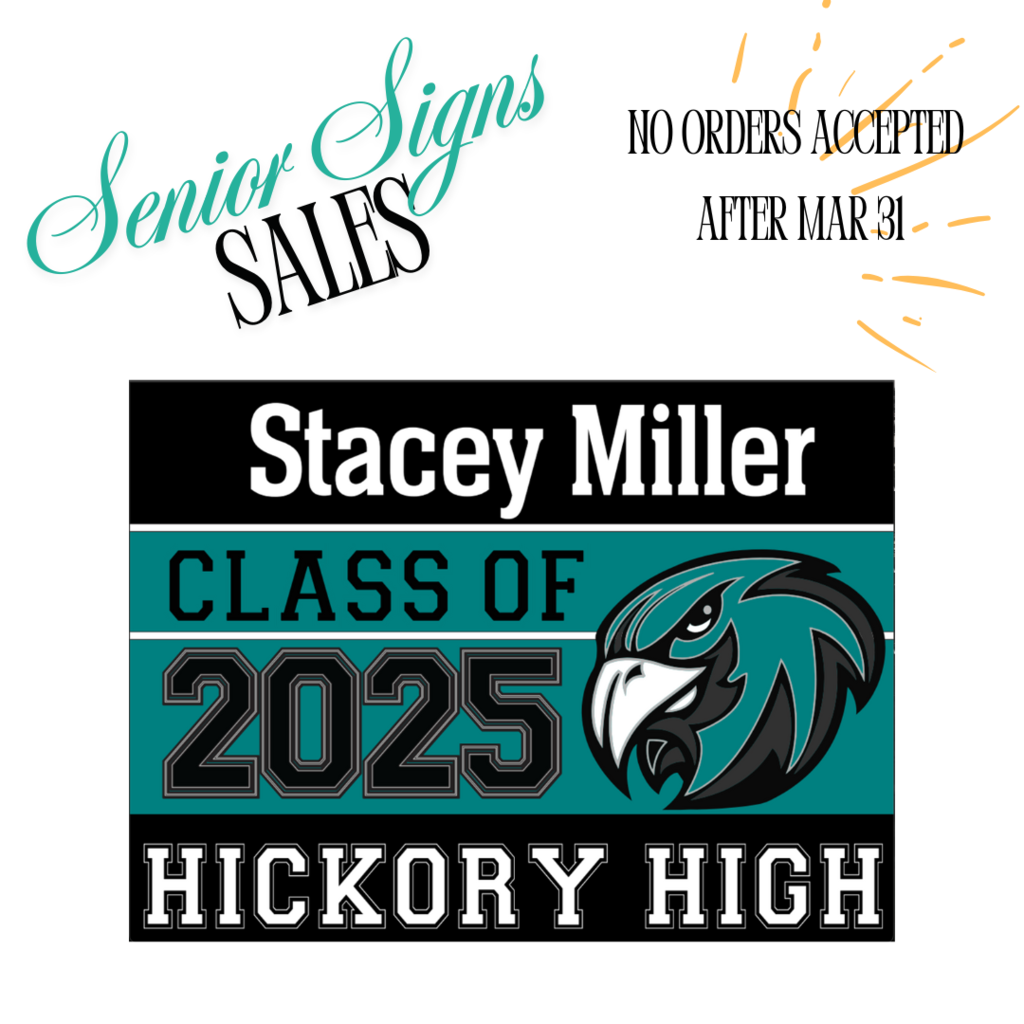 senior signs sales, no orders accepted after March 31, image of the sign with the hawk head