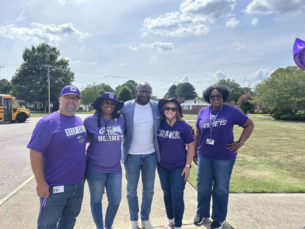 (Pictured left to right: Mr. Thomas Smith (8th grade Asst. Principal), Mrs. LaTricia Davenport (Principal), Pastor Wise, Mrs. Tracy Reynolds (6th grade Asst. Principal), and Dr. Karitta Page (7th grade Asst. Principal).