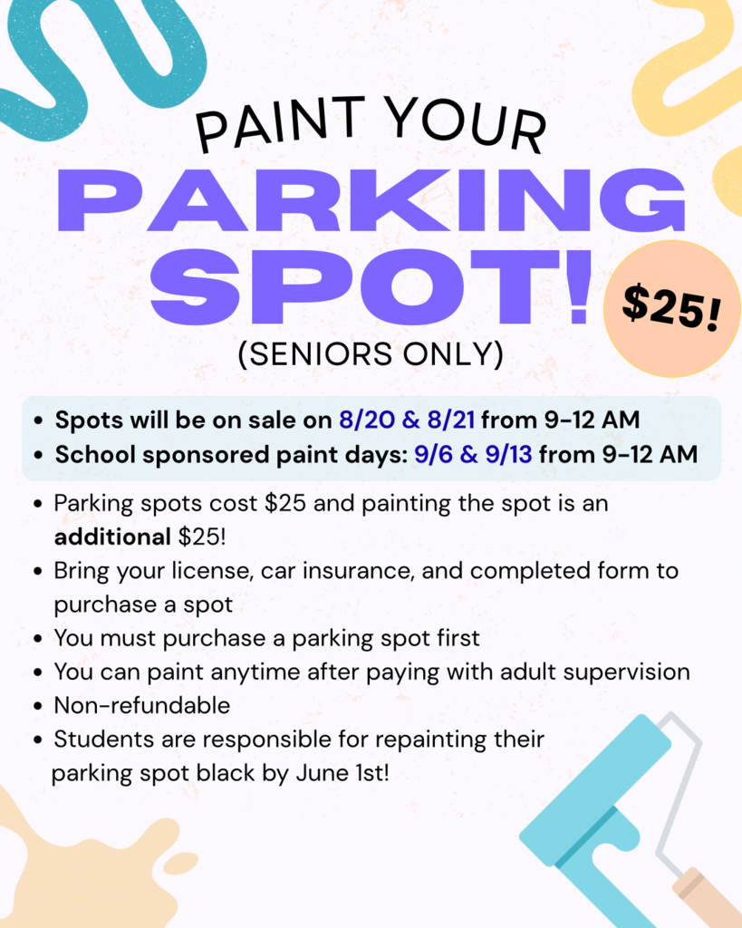 Senior parking spot painting flyer