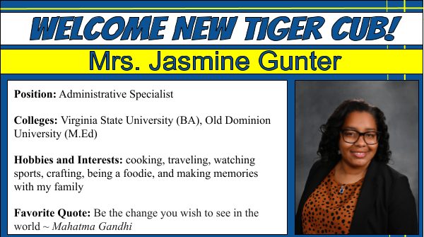 Welcome Mrs. Gunter