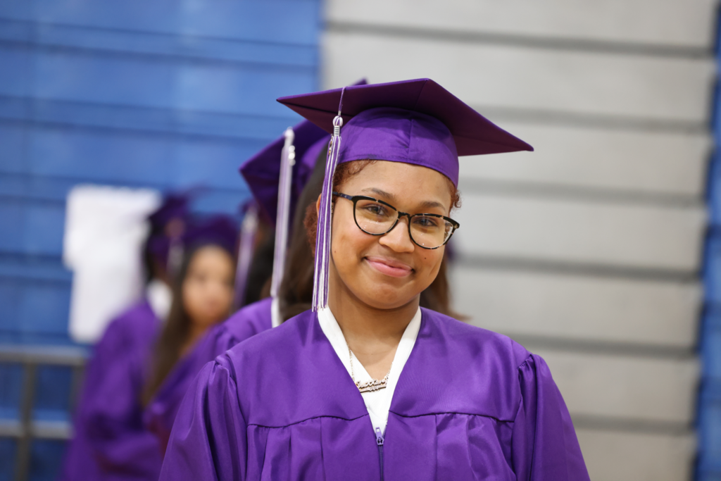 Graduate in gown.