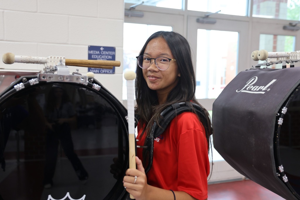 student with drum