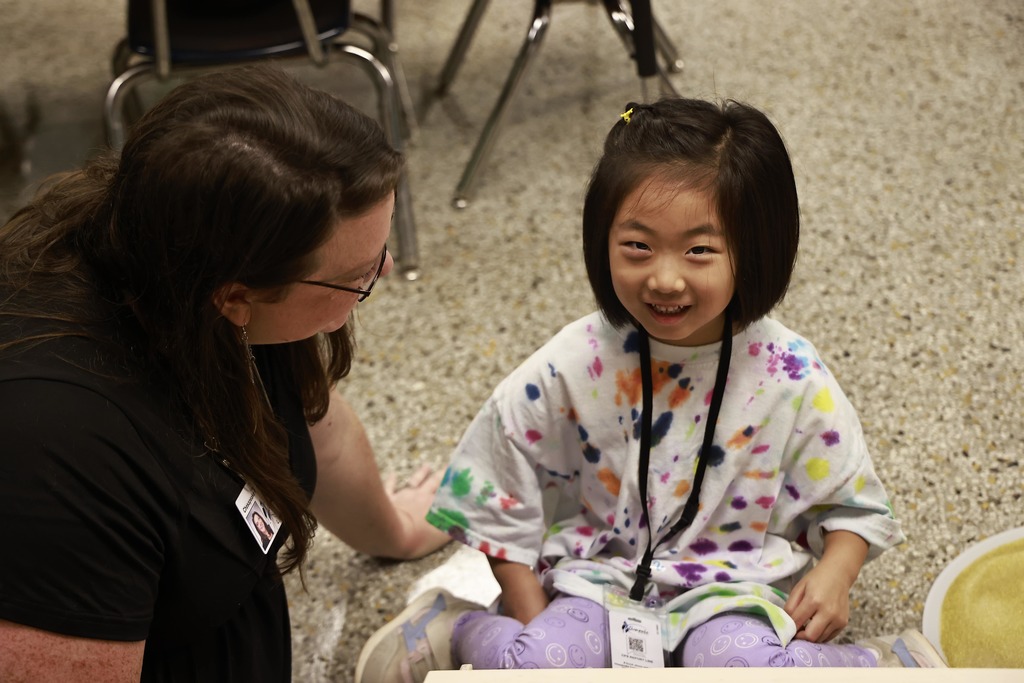A student plays with toys during the Bridge to Kindergarten summer learning program