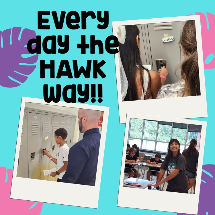 everyday the hawk way, students practicing on lockers