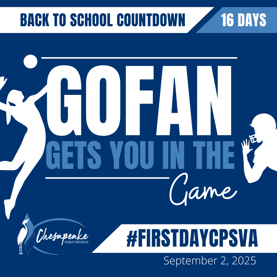 Go Fan graphic in blue and white
