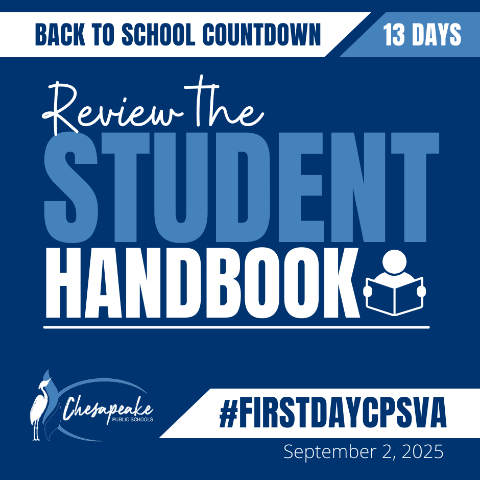 graphic to review the student handbook.