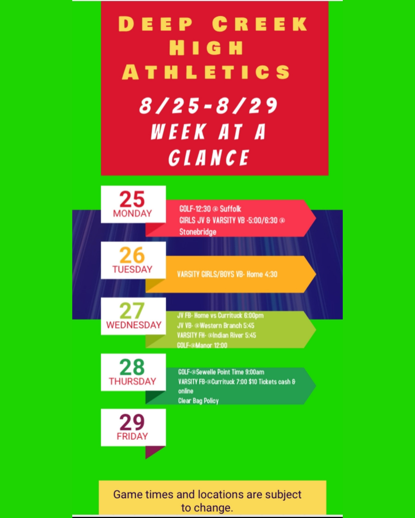 Athletics Week at a Glance