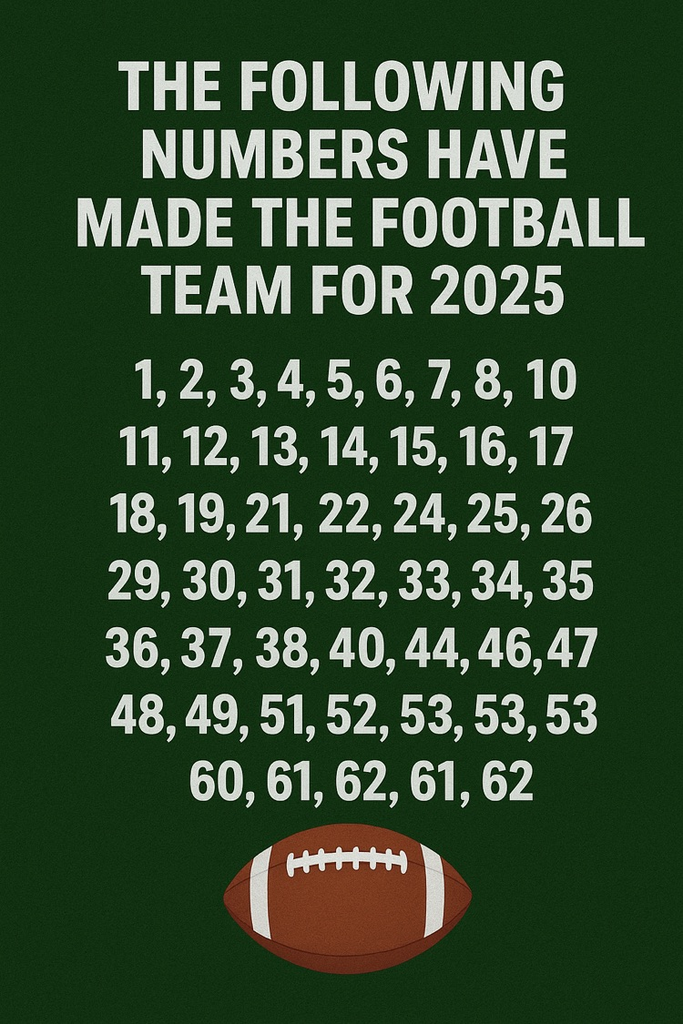 if your number is there then you made the team