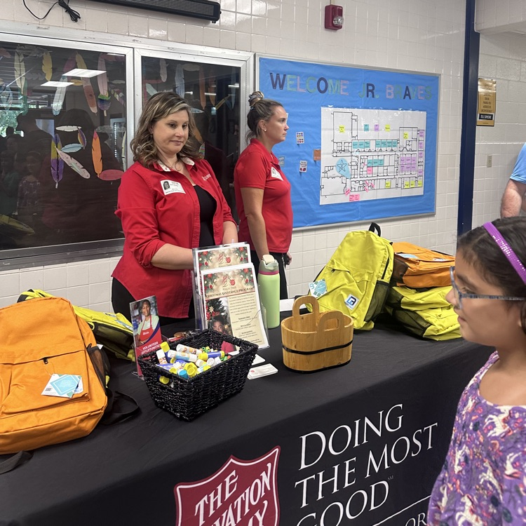 Salvation Army giving out backpacks