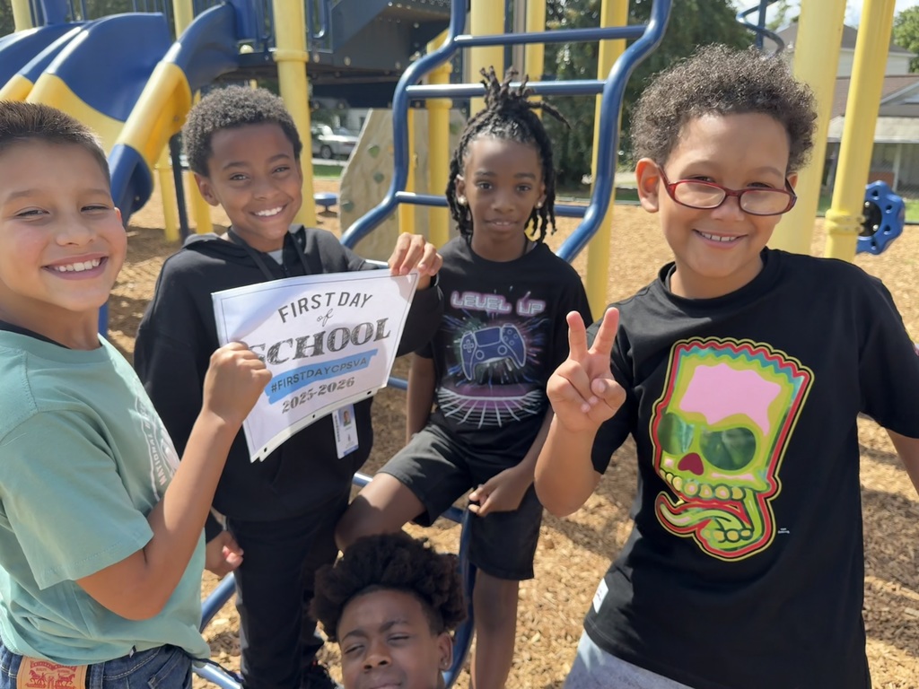 students and staff on the first day of school