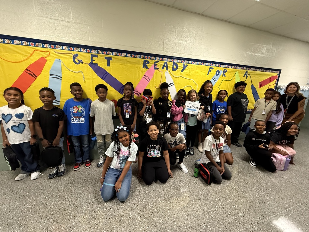 students and staff on the first day of school